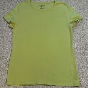 Charter Club Luxury Pima Cotton Lime Green Short Sleeve Crewneck Tee Size M